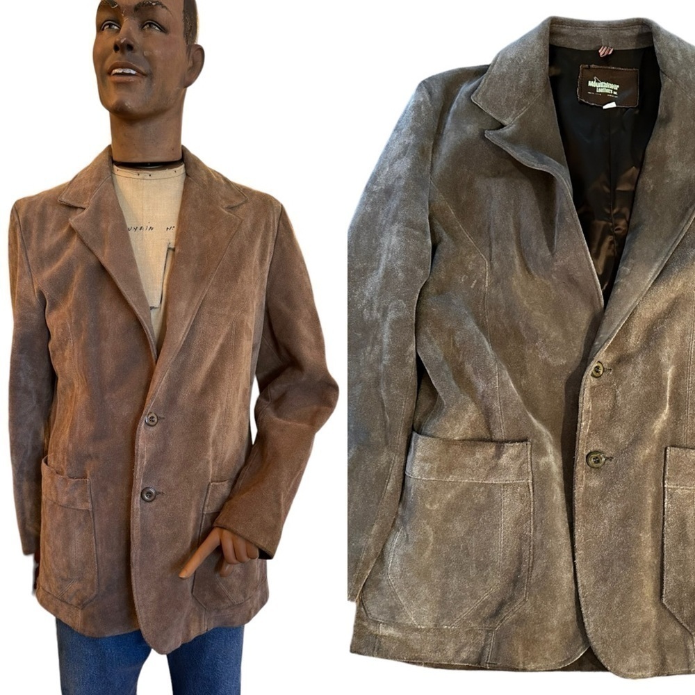 Vintage Mountaineer Leathers Rough Grain Suede Leather Blazer